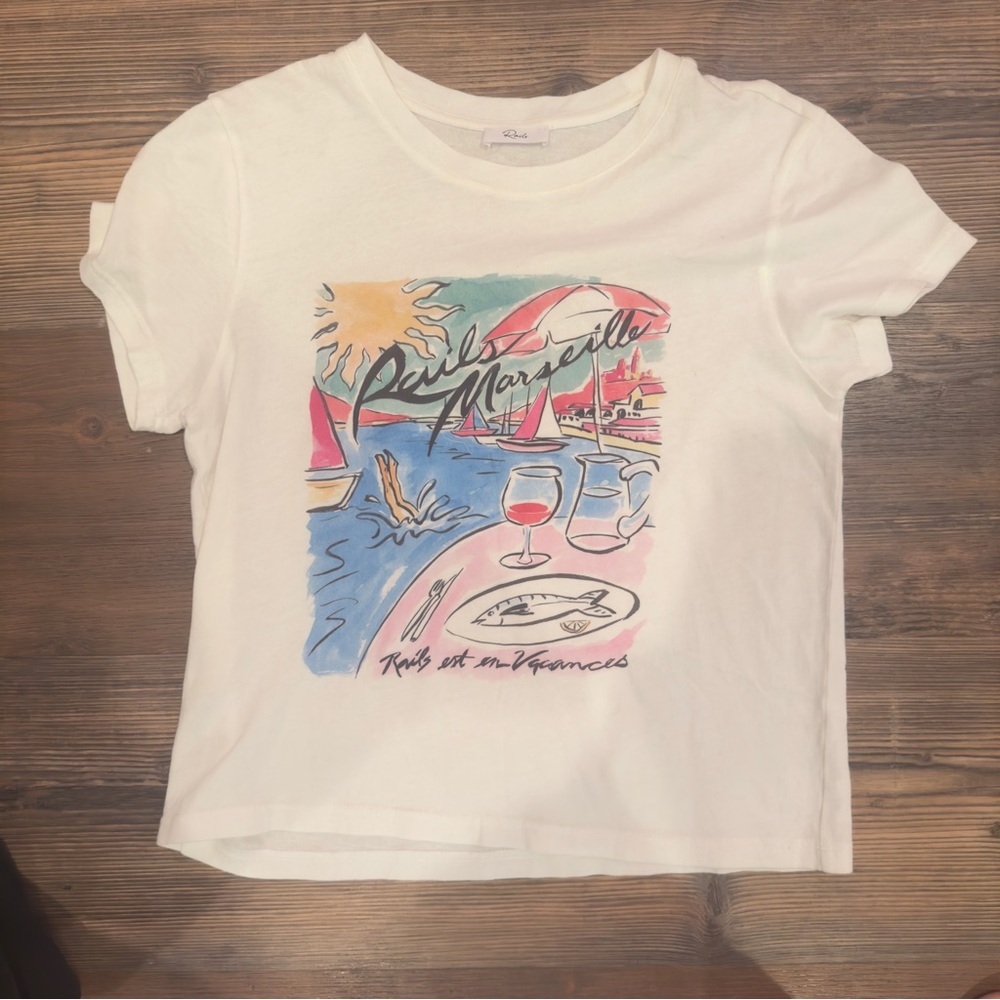 Rails White Graphic T-Shirt